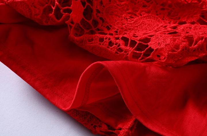 Large yard package hip red hollow lace ladies slim dress