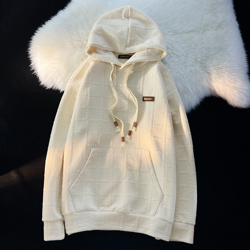 Double hooded hoodie fiber jacquard hat for women