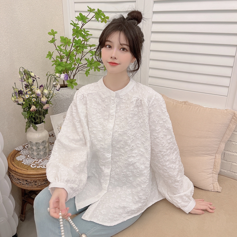 Lady temperament lace shirt autumn loose stereoscopic tops