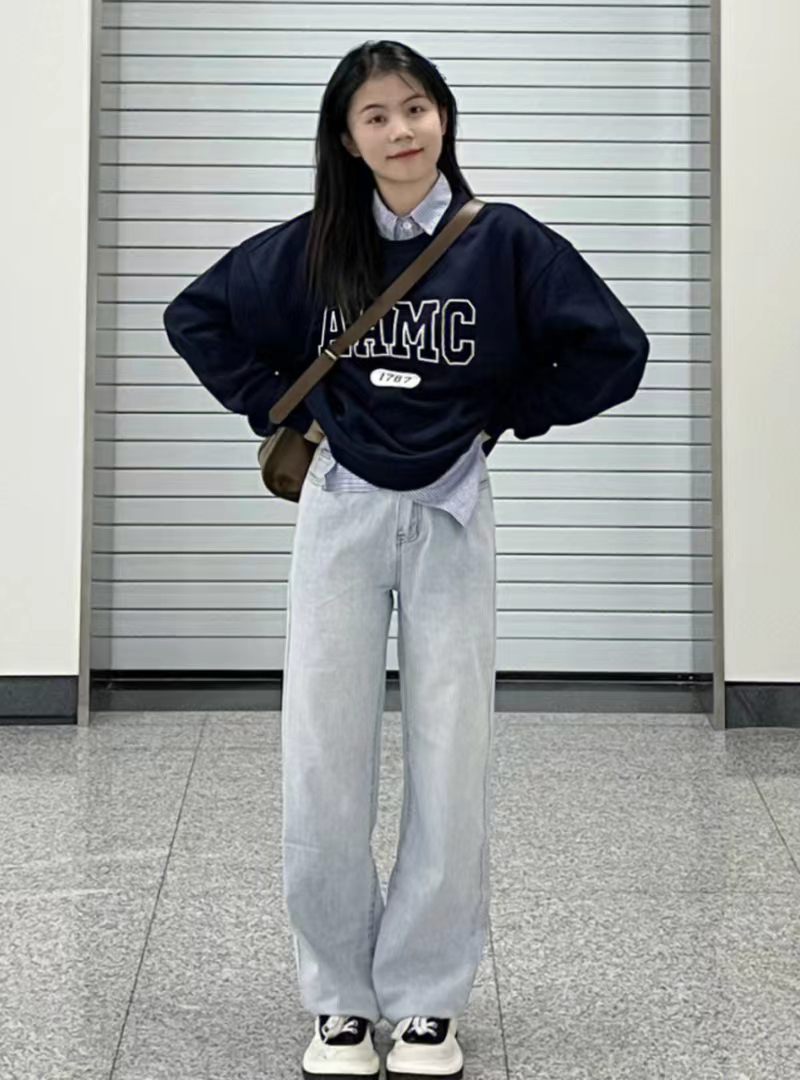Korean style scales tops letters hoodie for women