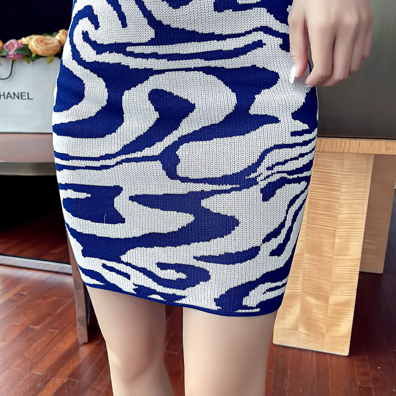 Sexy package hip short knitted elasticity dress