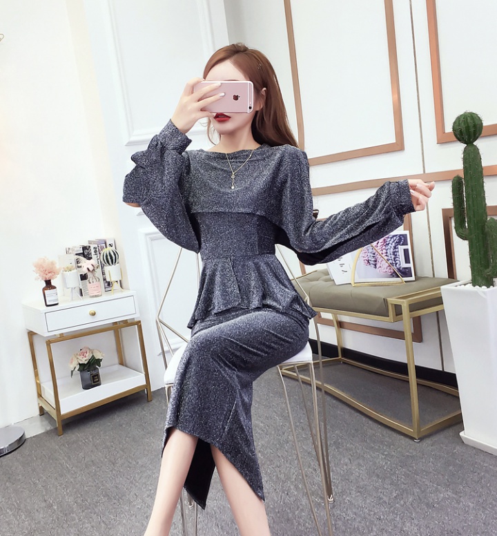 Detachable package hip long dress Cover belly dress
