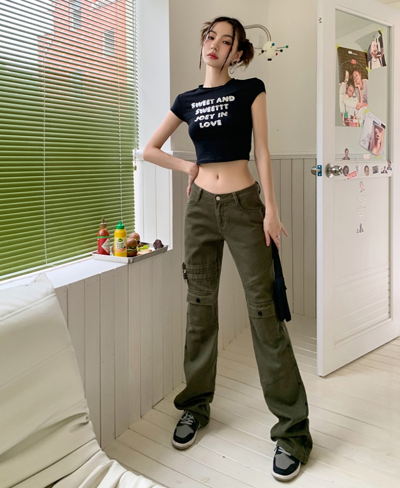 Straight spicegirl work pants Casual jeans for women