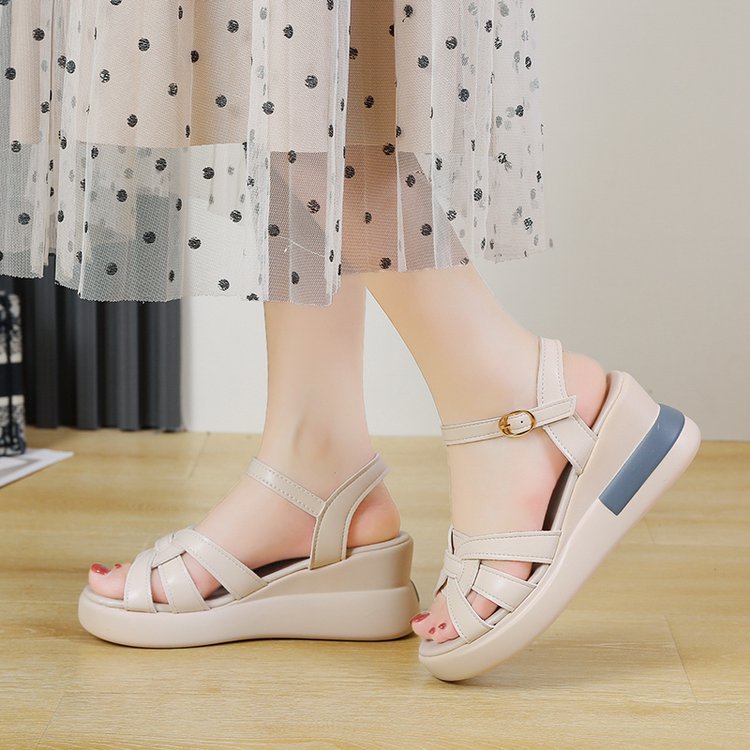 Fish mouth thick crust sandals summer shoes for women