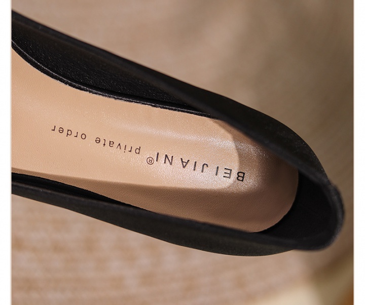 Rhinestone fashion side buckle satin shoes for women