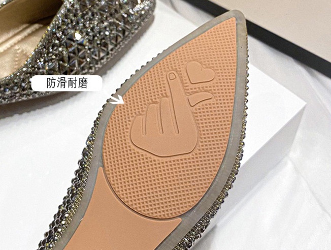 Rhinestone autumn pointed breathable shoes for women