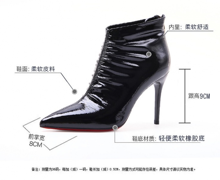 Pointed formal dress high-heeled ankle boots for women