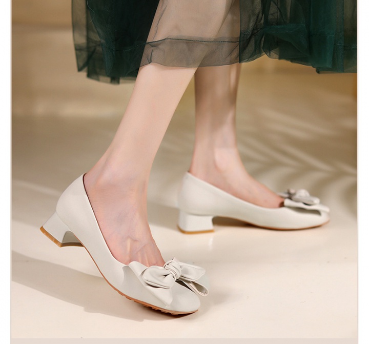 Cozy Korean style soft soles thick bow shoes for women
