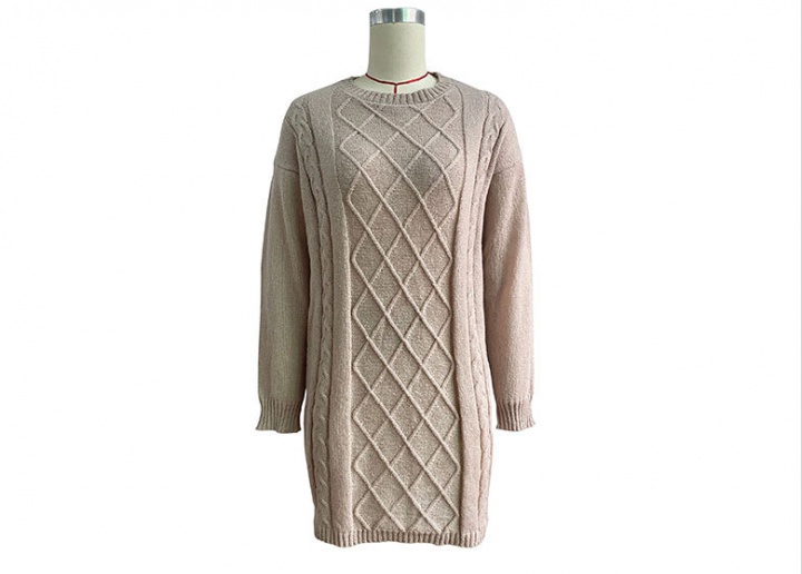 Autumn and winter long sleeve twist Casual fashion sweater dress