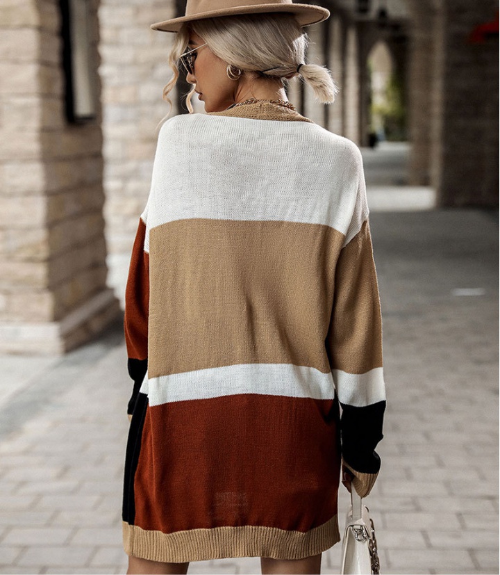 Knitted thin cardigan European style sweater