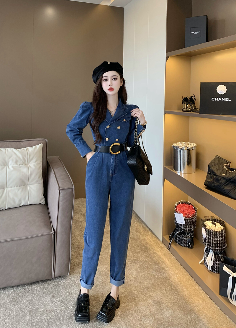 Spring and autumn jumpsuit straight work clothing for women