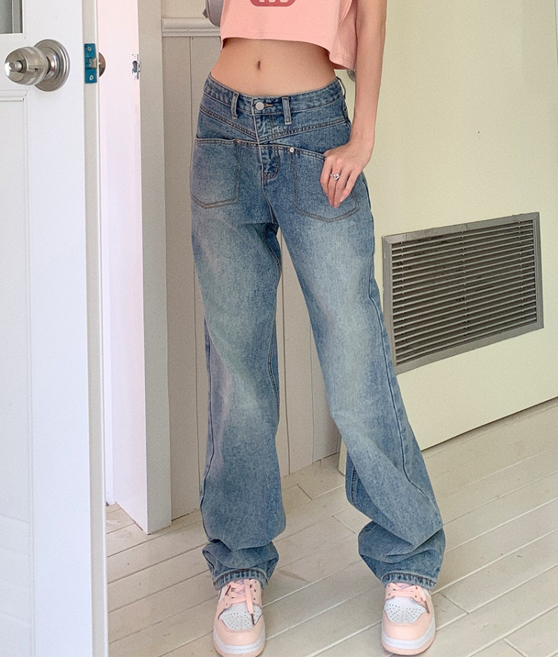 Spring and summer straight pants autumn jeans for women