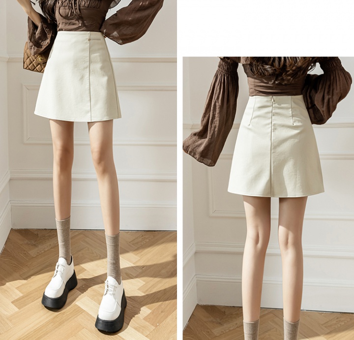 Package hip leather skirt short skirt for women