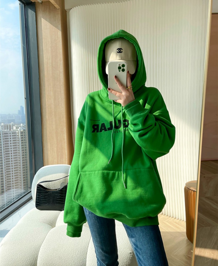 Loose hooded hoodie scales T-shirt for women