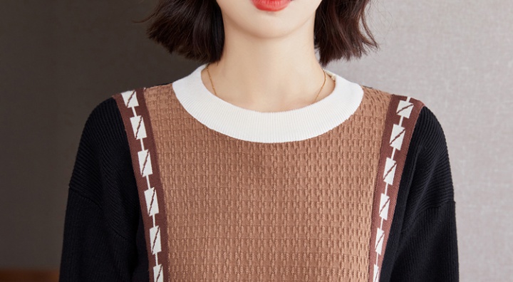 Knitted Pseudo-two sweater fashion wears outside tops
