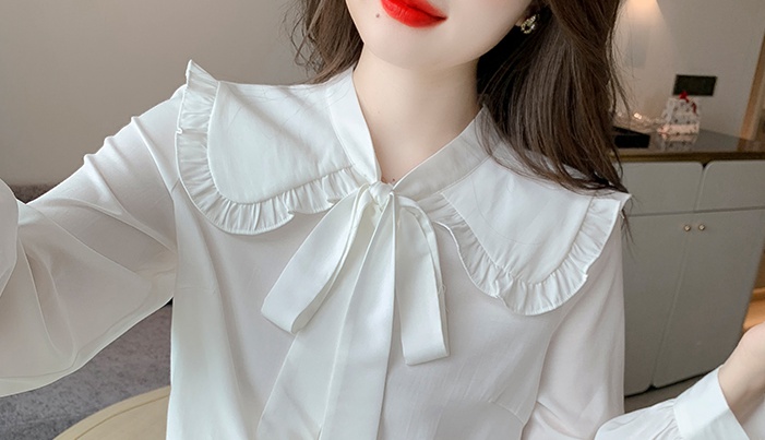 Autumn doll collar tops long sleeve Korean style shirt