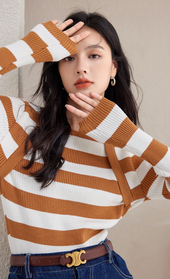 Knitted autumn sweater bottoming long sleeve tops