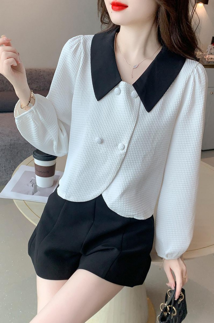 Long sleeve shirt doll collar bottoming shirt for women