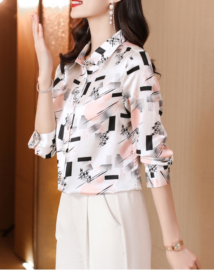 Silk fashion tops Western style shirt for women
