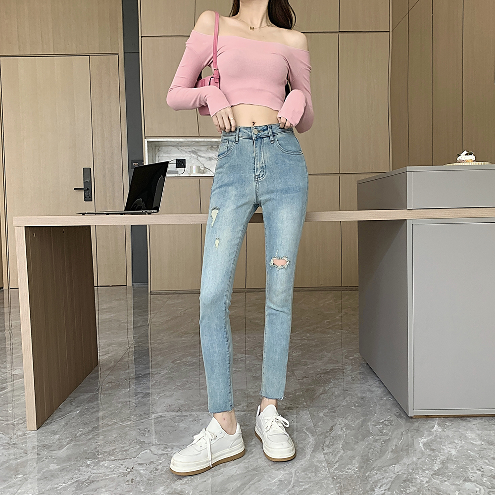 Autumn slim jeans high waist pencil pants for women