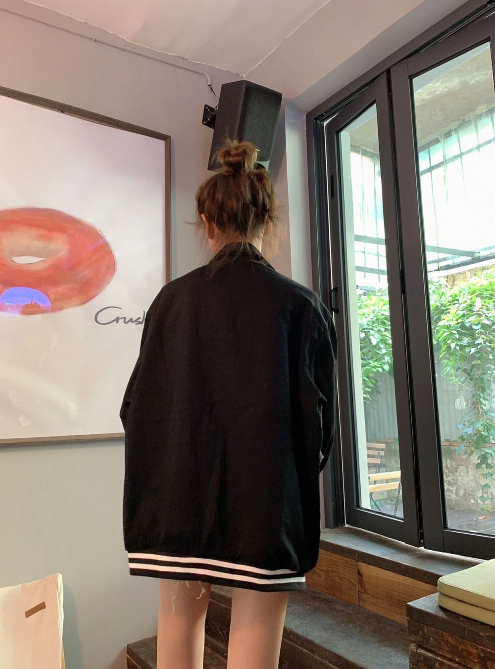 Thin Japanese style jacket lined denim coat for women