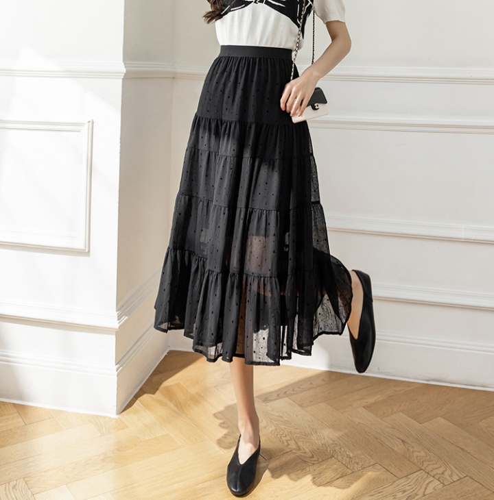 Big skirt slim long skirt elastic waist long dress