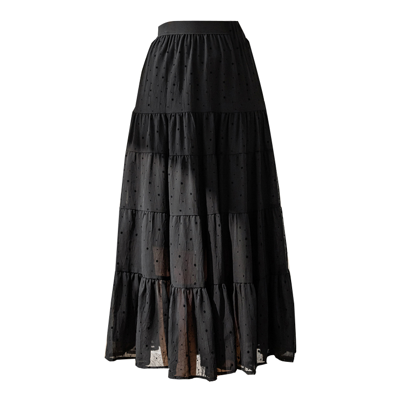 Big skirt slim long skirt elastic waist long dress