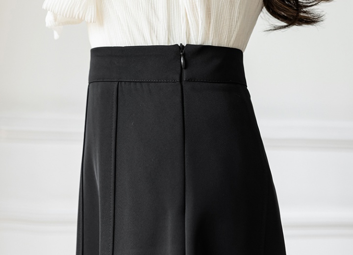 Splice big skirt autumn high waist black long slim skirt
