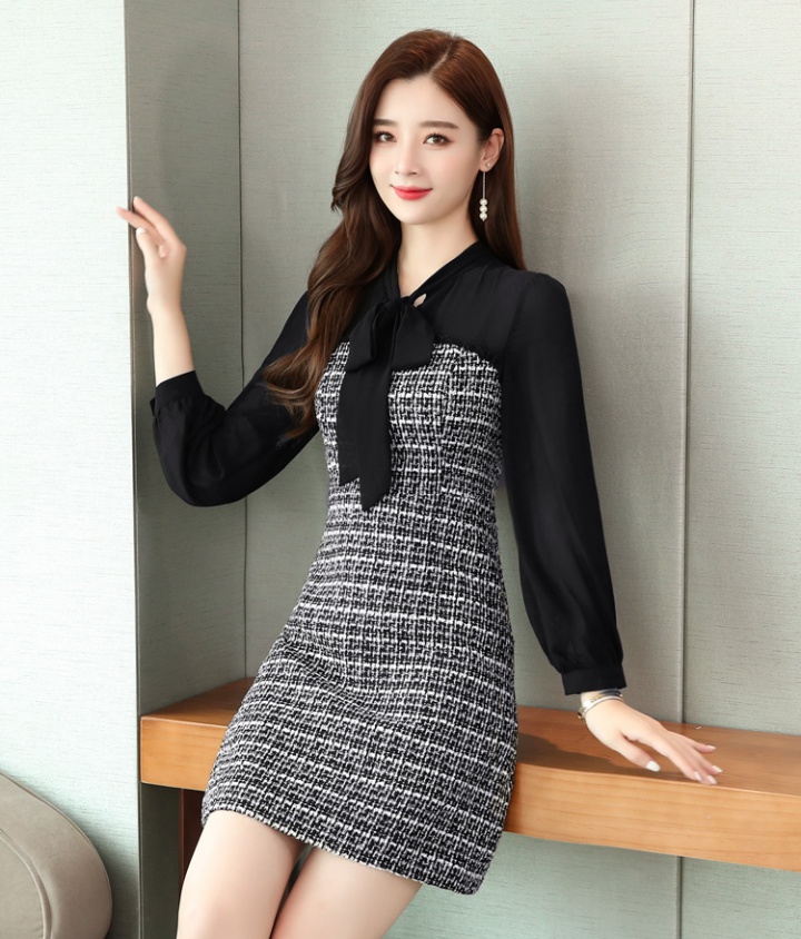 Korean style long sleeve autumn and winter dress for women