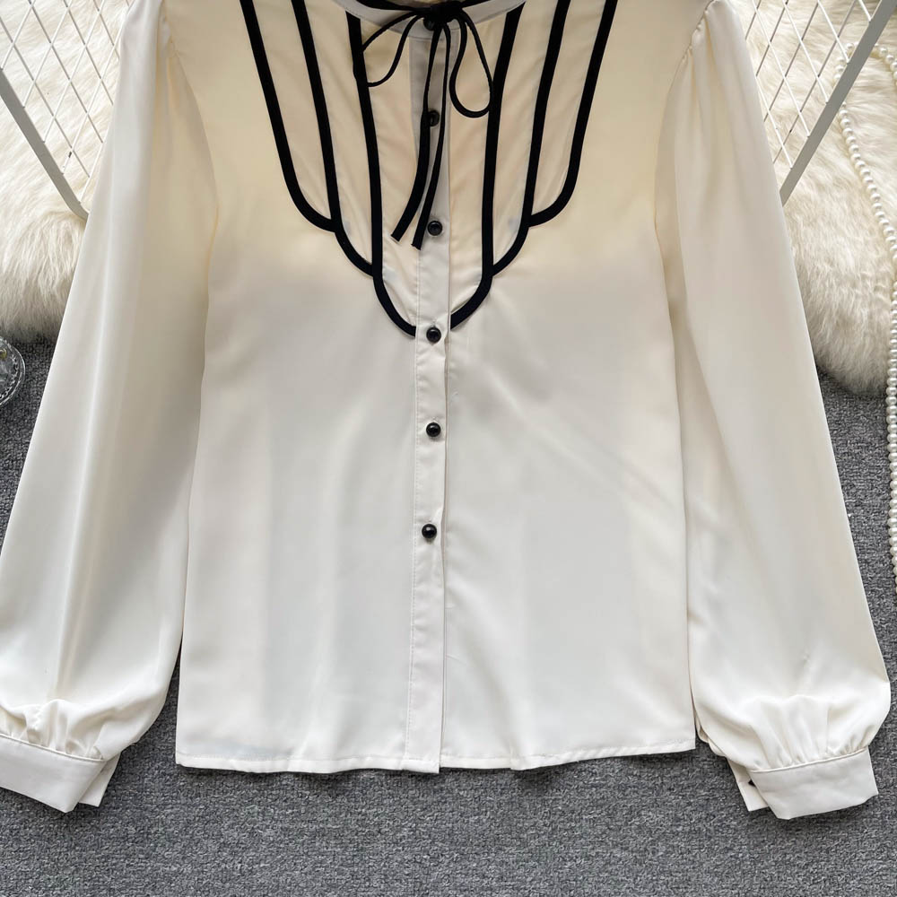 Autumn loose shirt France style tops for women