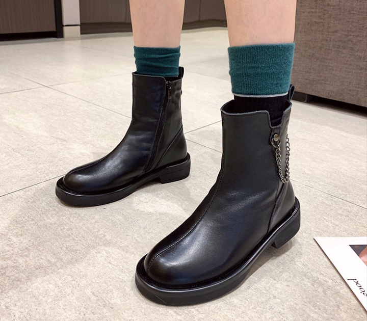 Frenum thick crust short boots heighten flat boots for women