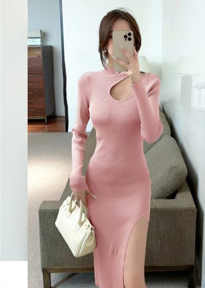 Package hip autumn and winter slim long sleeve dress