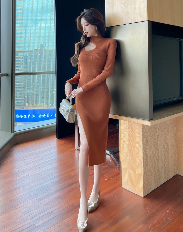 Package hip autumn and winter slim long sleeve dress