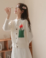 Knitted lazy college style sweet cardigan for women