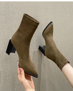 High-heeled autumn and winter boots pointed martin boots