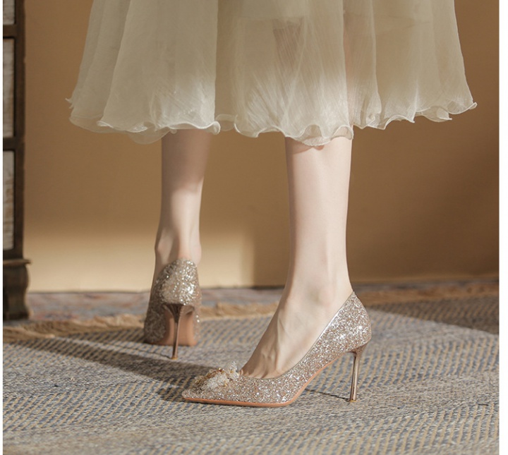 Bridesmaids shoes sequins wedding shoes for women