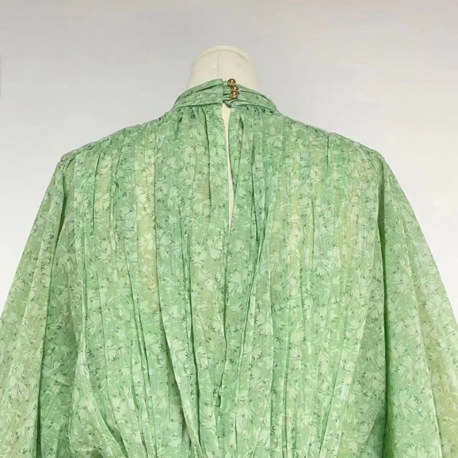 Fold floral green T-back pastoral style) cake dress