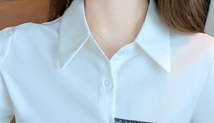 Lapel drape shirt elegant long sleeve chiffon shirt