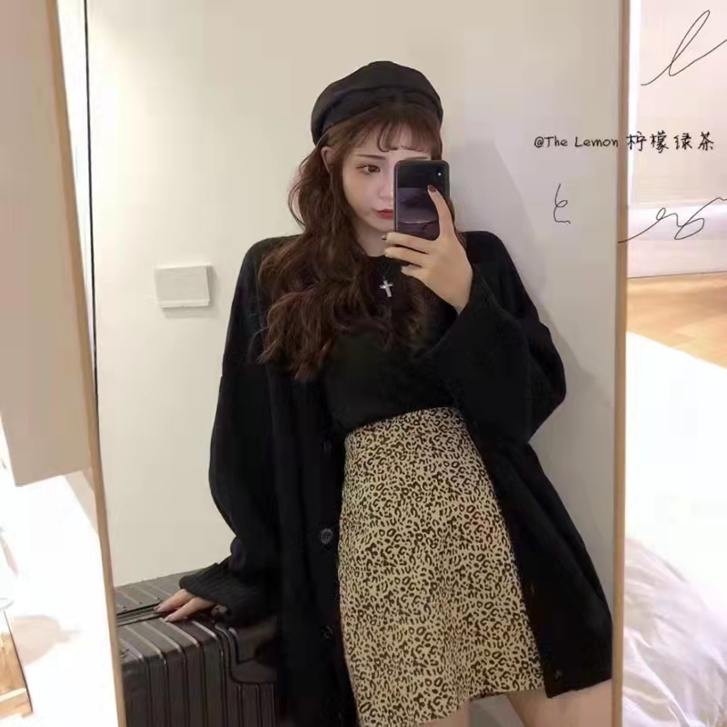 Winter V-neck cardigan Korean style lazy coat for women
