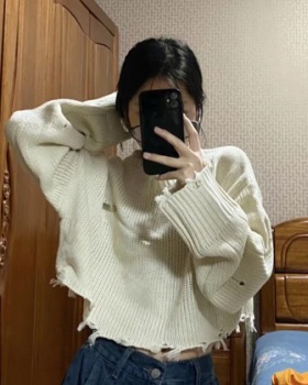 Short holes spring and autumn loose sweater