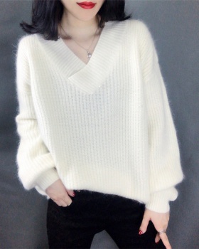Mohair loose winter Korean style pullover large yard sweater