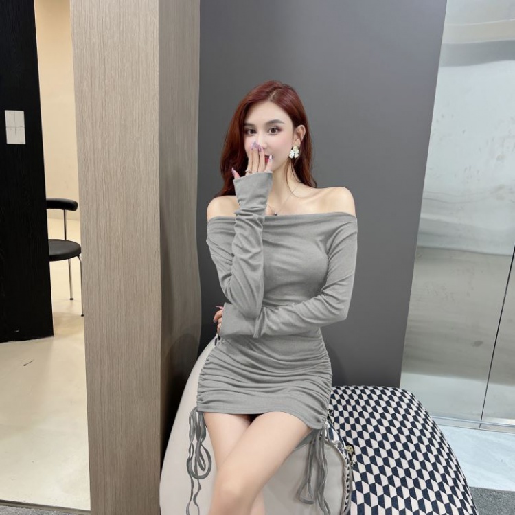 Strapless autumn package hip sexy dress