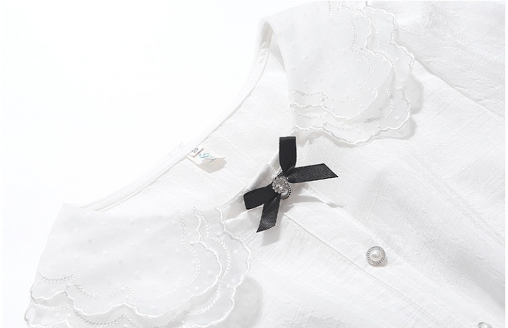 Autumn sweet long sleeve shirt chiffon white tops