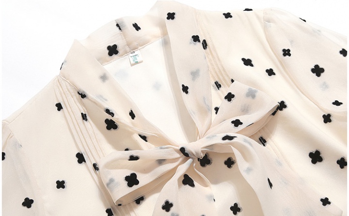 Long sleeve gauze chiffon shirt autumn tops for women