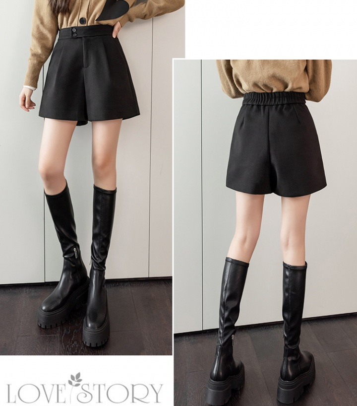 All-match wide leg shorts buckle casual pants