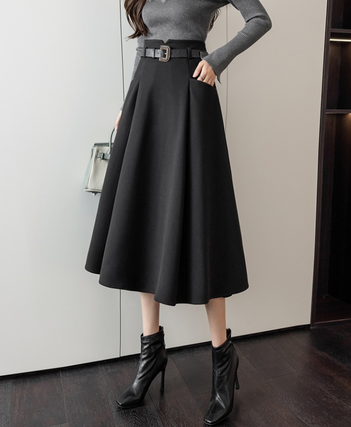 Woolen big skirt skirt all-match long skirt for women