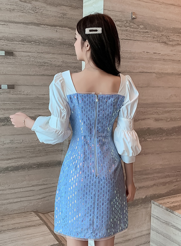 Korean style splice temperament dress for women