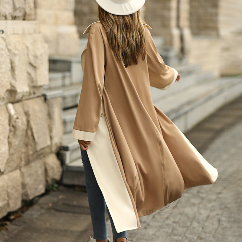 Autumn and winter long windbreaker Casual European style coat