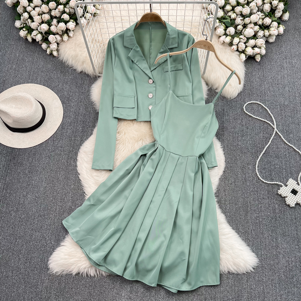 Fashion business suit thick and disorderly dress 2pcs set