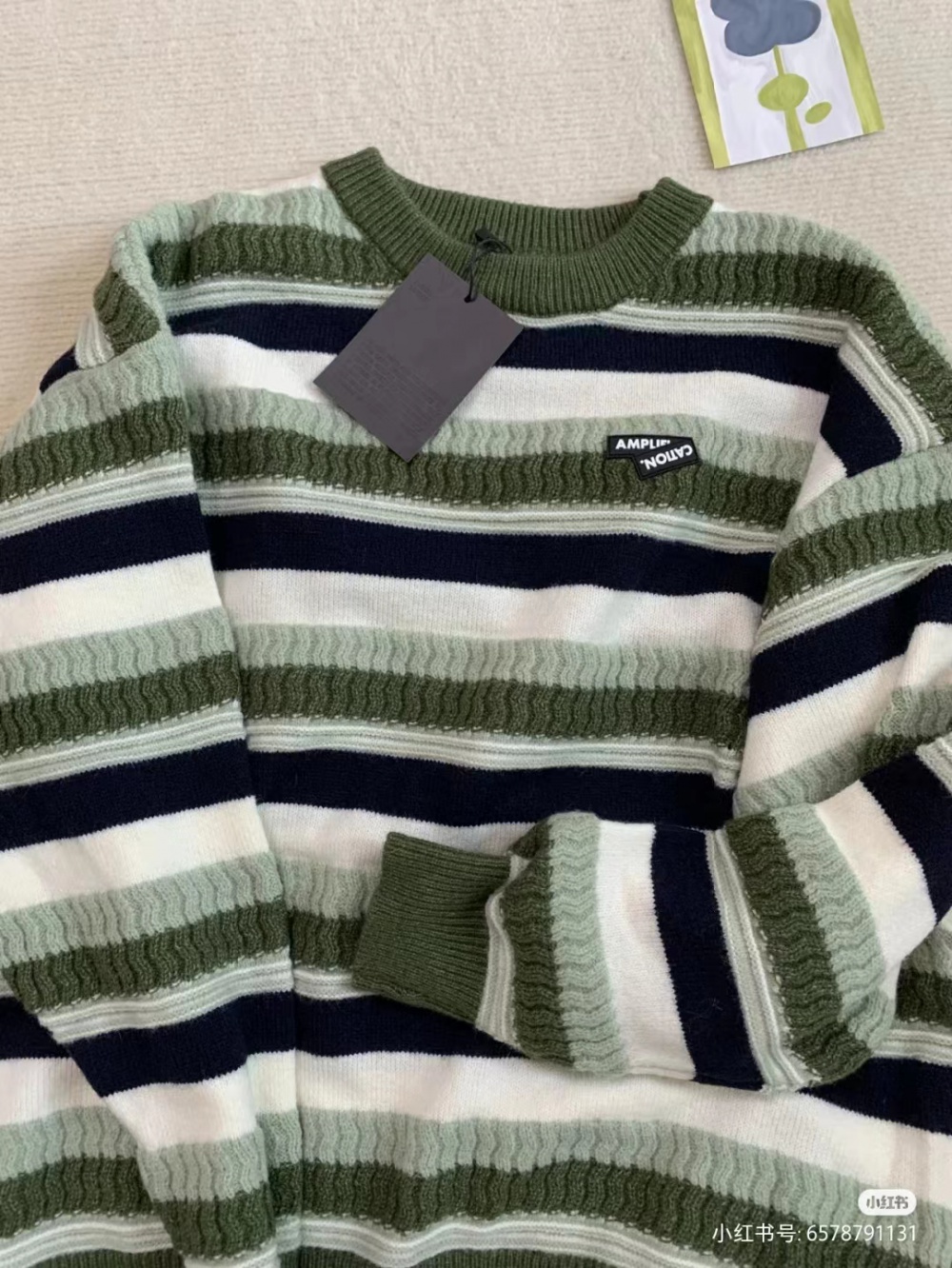 Knitted simple tops autumn and winter stripe sweater